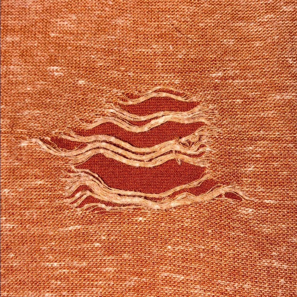 JACKSON T-Shirt, Distressed, short sleeve, shirt tail hem, rusty orange. M - Picture 8 of 13